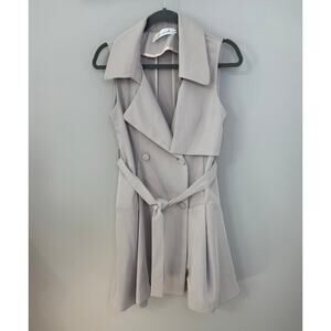 Chicwish polyester pale mauve sleeveless belted trench coat dress, Size SMALL